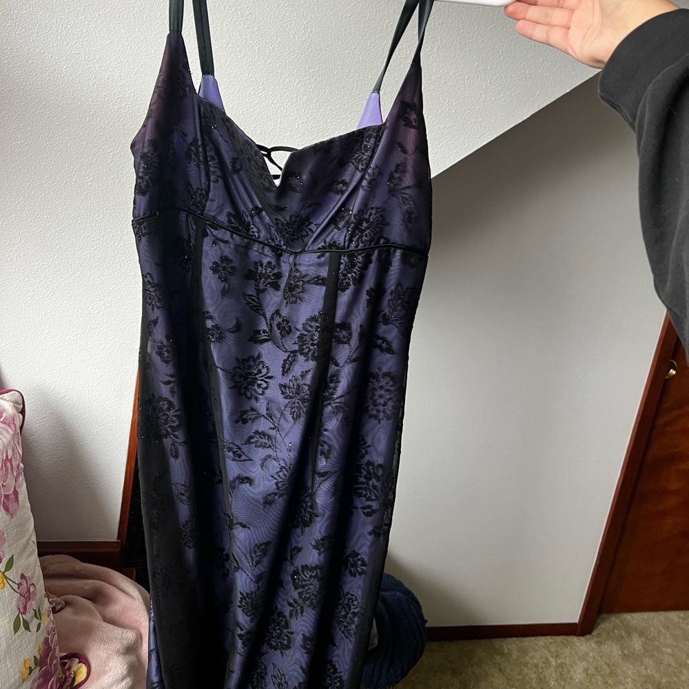 Purple floral formal dress